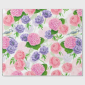 Zistvogel und Blume Geschenkpapier (Flach)