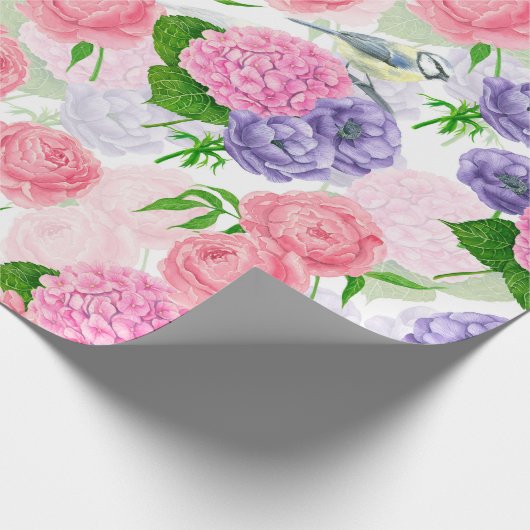 Zistvogel und Blume Geschenkpapier (Ecke)