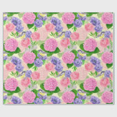 Zistvogel und Blume Geschenkpapier (Flach)