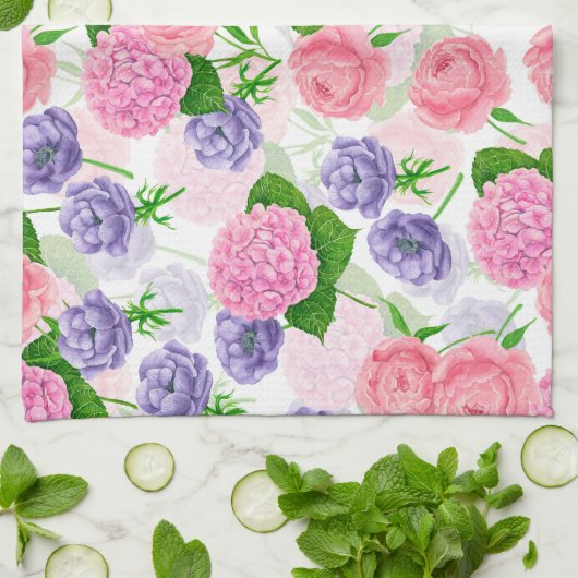 Zistvogel und Blume Geschirrtuch (Gefaltet)