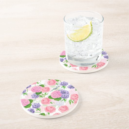 Zistvogel und Blume Getränkeuntersetzer (Seite)