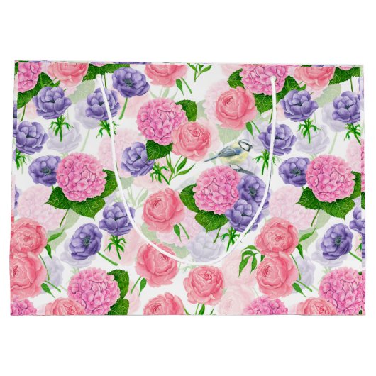 Zistvogel und Blume Große Geschenktüte (Rückseite)