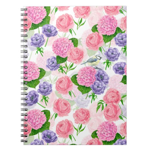 Zistvogel und Blume Notizblock (Vorderseite)