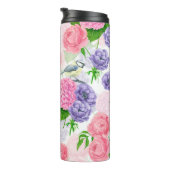 Zistvogel und Blume Thermosbecher (Nach rechts gedreht)