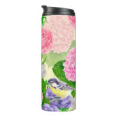 Zistvogel und Blume Thermosbecher (Nach rechts gedreht)
