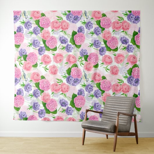 Zistvogel und Blume Wandteppich (Beispiel (Horizontal))