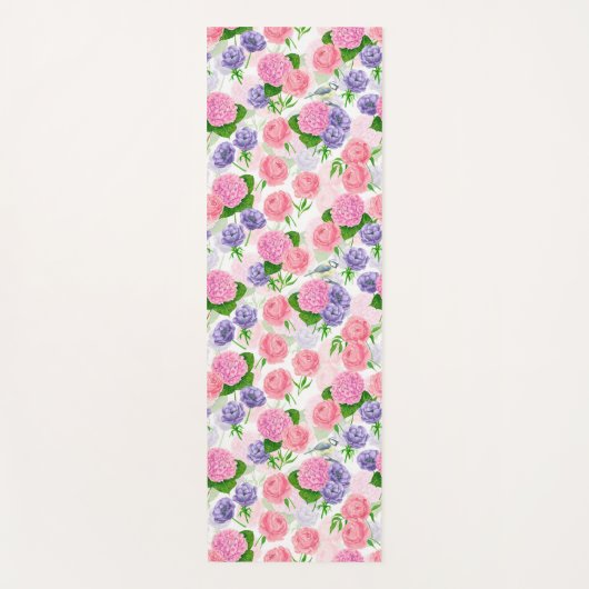 Zistvogel und Blume Yogamatte (Vorderseite)