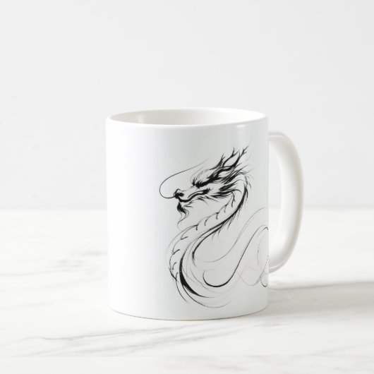 Zit&Bit Artistry - Unique Dragon Zodiac Design Kaffeetasse (VorderseiteRechts)