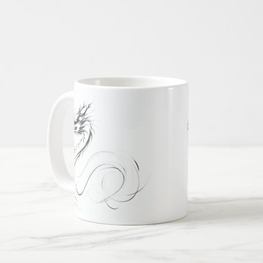Zit&Bit Artistry - Unique Dragon Zodiac Design Kaffeetasse (Vorderseite Links)