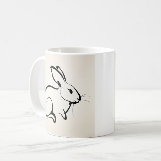 Zit&Bit Artistry - Unique Rabbit Zodiac Design Kaffeetasse (Vorderseite Links)