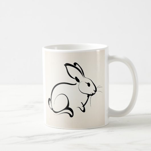 Zit&Bit Artistry - Unique Rabbit Zodiac Design Kaffeetasse (Rechts)