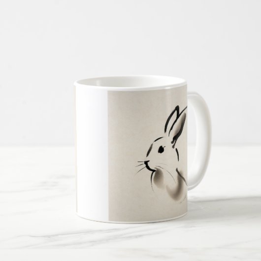 Zit&Bit Artistry - Unique Rabbit Zodiac Design Kaffeetasse (VorderseiteRechts)