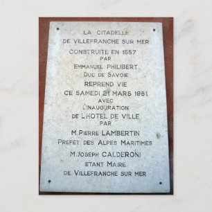 Zitadellenschild Postkarte