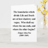 Zitat 10a Edgar Allen Poe Karte (Gelbe Blume)