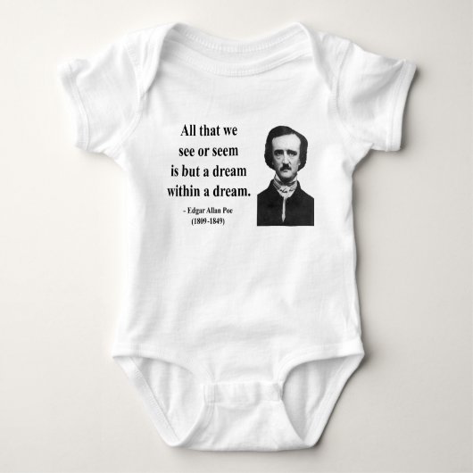 Zitat 1b Edgar Allen Poe Baby Strampler (Vorderseite)