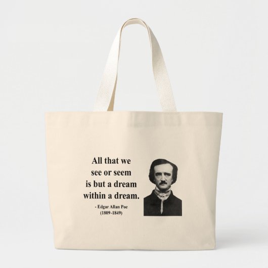 Zitat 1b Edgar Allen Poe Jumbo Stoffbeutel (Vorne)
