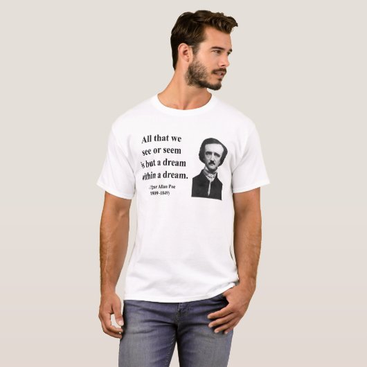 Zitat 1b Edgar Allen Poe T-Shirt (Vorne ganz)