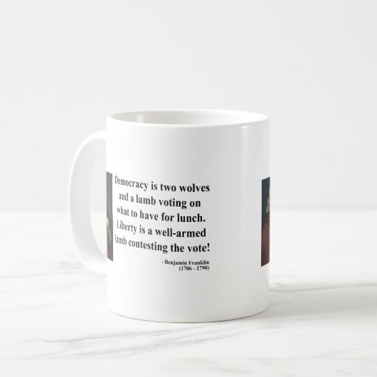 Zitat 2b Bens Franklin Kaffeetasse (Vorderseite Links)
