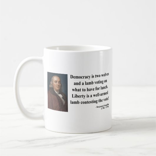 Zitat 2b Bens Franklin Kaffeetasse (Links)