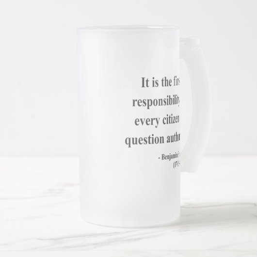 Zitat 3a Bens Franklin Mattglas Bierglas (VorderseiteRechts)