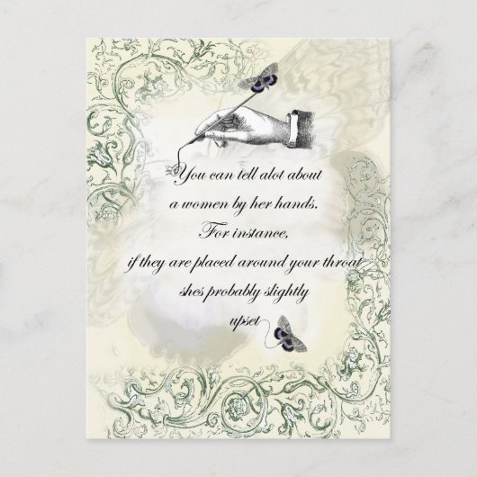 Zitat "A women hand" Postkarte (Vorderseite)