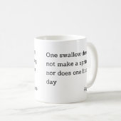 Zitat Aristoteles Schlucken Kaffeetasse (VorderseiteRechts)
