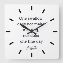 Zitat Aristoteles Schlucken Quadratische Wanduhr