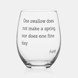 Zitat Aristoteles Schlucken Weinglas Ohne Stiel