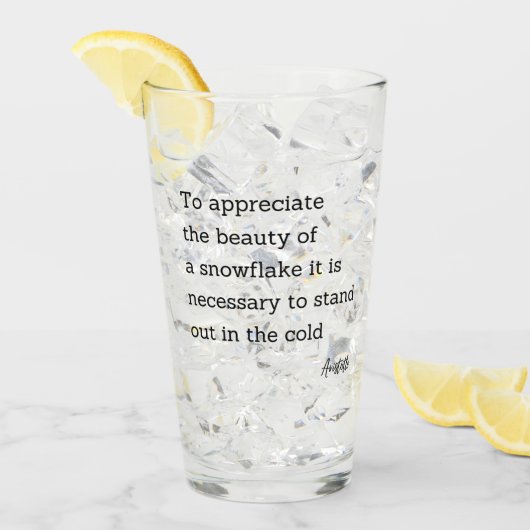 Zitat Aristoteles-Schneeflocke Glas (Vorderseite Ice)