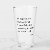 Zitat Aristoteles-Schneeflocke Glas (Vorderseite)