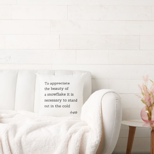 Zitat Aristoteles-Schneeflocke Kissen (Liege)