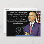 Zitat aus dem 44. US-Präsident Barack Obama Postkarte (Vorne/Hinten)