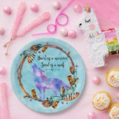 Zitat aus Howling Wolf in einem Boho-Kranz Pappteller (Party)