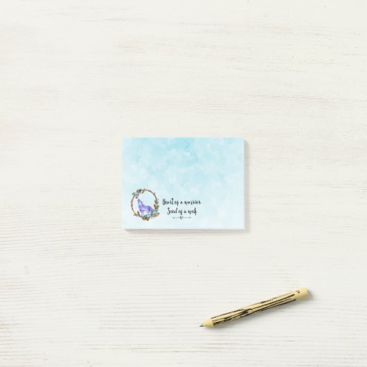 Zitat aus Howling Wolf in einem Boho-Kranz Post-it Klebezettel (Auf Schreibtisch)