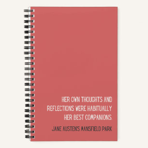 Zitat aus Mansfield Park von Jane Austen Journal Notizblock