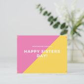 Zitat aus rosa und gelben Sistern Postkarte (Stehend Vorderseite)