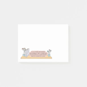 Zitat aus Stolz und Vorurteilen Post-it Klebezettel