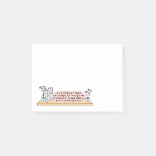 Zitat aus Stolz und Vorurteilen Post-it Klebezettel (Vorderseite)