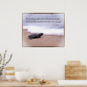 Zitat Baby Sea Turtle Sand Ocean Poster (Küche)