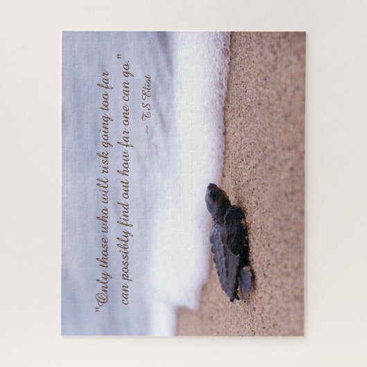 Zitat Baby Sea Turtle Sand Ocean Puzzle (Vertikal)