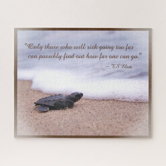 Zitat Baby Sea Turtle Sand Ocean Puzzle (Horizontal)