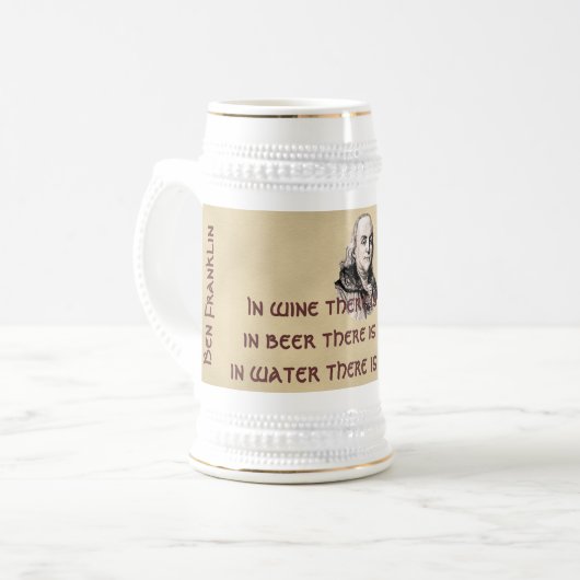 Zitat Bens Franklin Bierglas (Vorderseite Links)