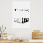 Zitat Black Text Schach Pieces Poster (Küche)