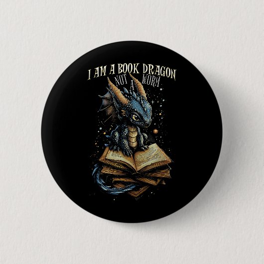 Zitat buchen Ich bin ein Buchdrache kein Worm Read Button (Vorderseite)