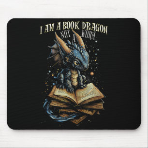 Zitat buchen Ich bin ein Buchdrache kein Worm Read Mousepad