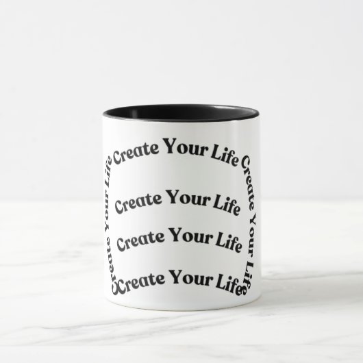 Zitat "Create Your Life" - Inspiration und m Tasse (Zentrum)