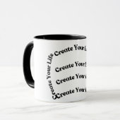 Zitat "Create Your Life" - Inspiration und m Tasse (Vorderseite Links)