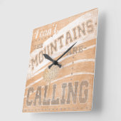 Zitat |, das die Berge nennen Quadratische Wanduhr (Winkel)