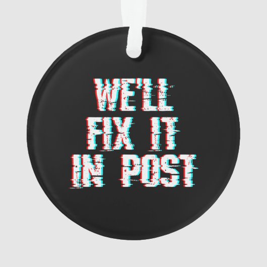 Zitat, das wir in Post Glitch Video reparieren Ornament (Rückseite)