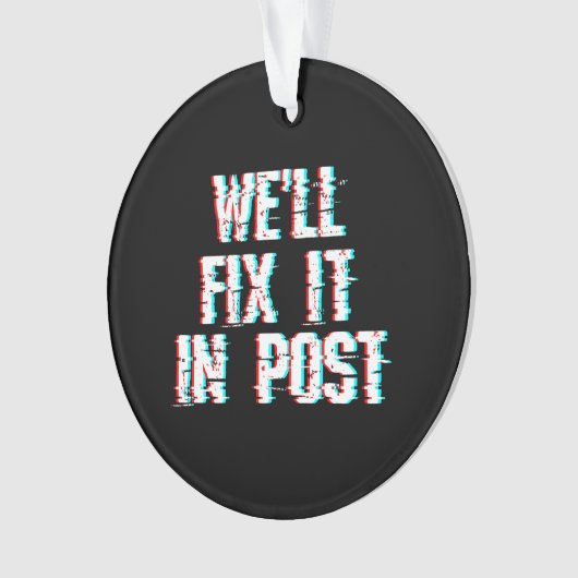 Zitat, das wir in Post Glitch Video reparieren Ornament (Vorderseite)